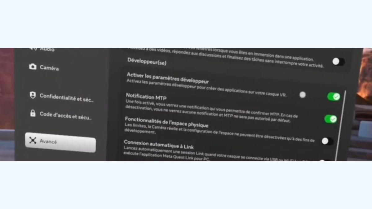 Notification MTP casque