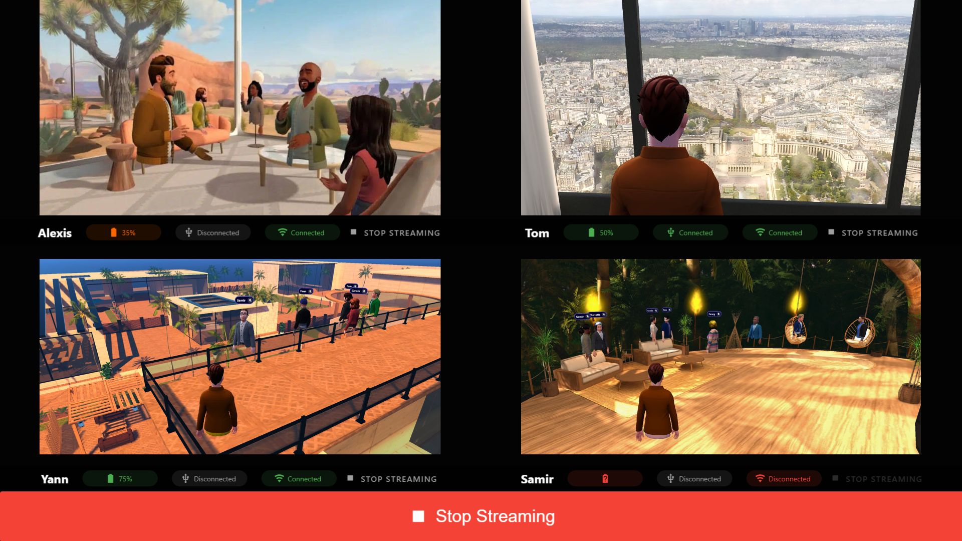 visualisation des retours ecrans - omnicast vr
