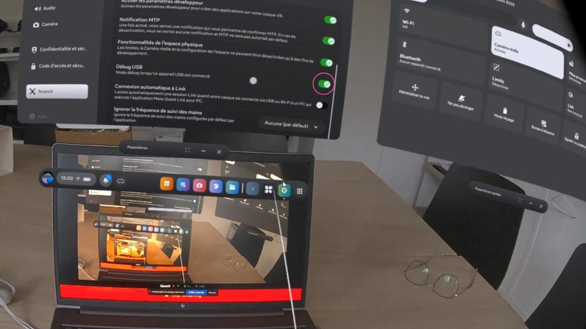 Activer l'option Debu casques Meta Quest MDM avec Omnicast VR