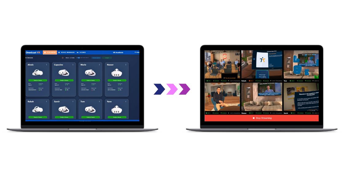 A simple interface designed for VR trainers.