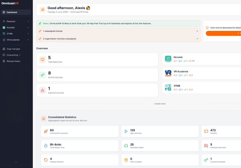 Portail multi site omnicastvr