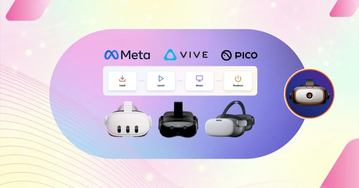 Beheer, start en stream uw Meta-, Pico- en HTC-headsets via één interface Beheer, start en stream uw Meta-, Pico- en HTC-headsets met één interface